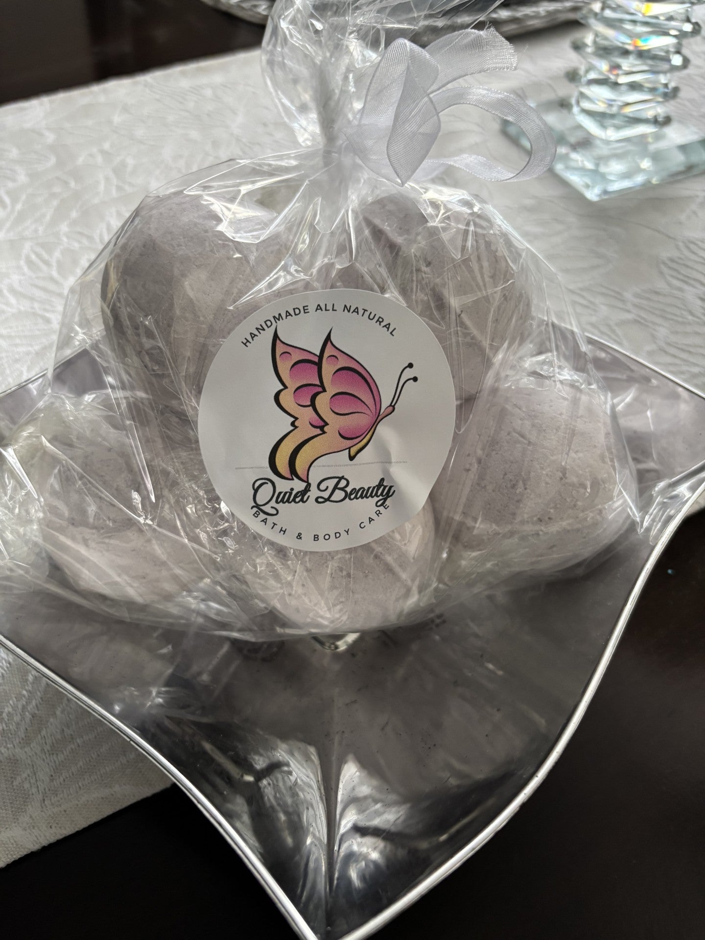 6 Natural Organic Bath Bombs _ Calm Lavender with Epson Salt and Essential Oils- Muscle Relief