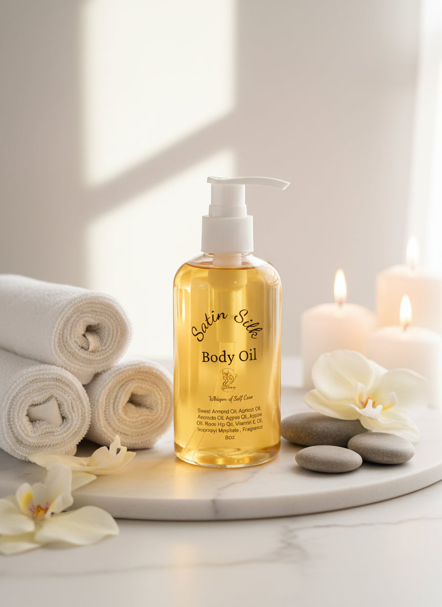 Satin and Silk Body Oil -Cedarwood and Leather
