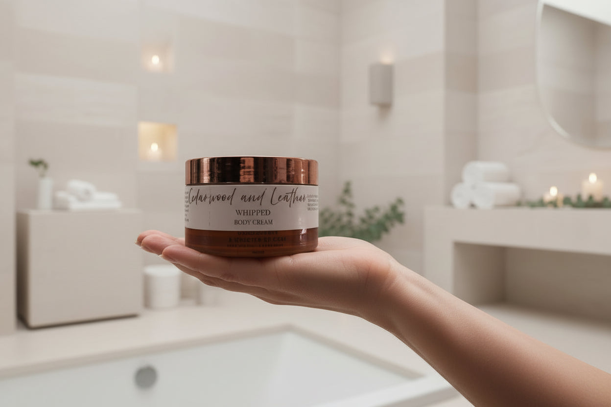 Cedarwood and Leather Whipped Body Cream