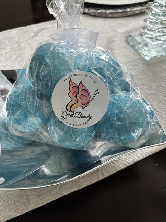 6 Natural Organic Bath Bombs _ Serenity with Epson Salt and Essential Oils- Muscle Relief